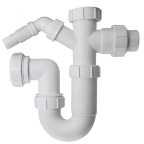 Masterflow Adjustable Swivel P Trap with Outlet Nozzle and Hose Connector (1.1/2 Inch)