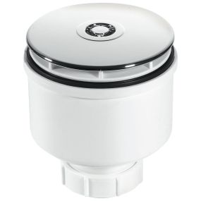 McAlpine Plastic Vertical Shower Trap (90mm) (Chrome Plated)