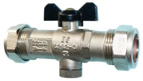 Chrome Double Check Valve With Iso Valve