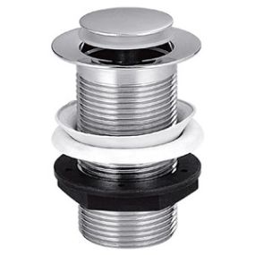 Keyplumb Push Down Clicker Basin Waste Unslotted Chrome (1.1/2 Inch)