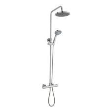 Plan Thermostatic Bar Shower With Slide Rail Kit and Drencher (Chrome)