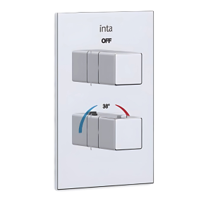Intatec Mio Concealed Dual Outlet Thermostatic Shower with Overhead Arm, Soaker and Rinse Station (Square)