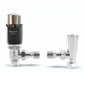 Drayton TRV4 Angled Body and Chrome Lockshield (15mm) (Anthracite)