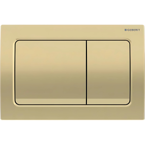 Geberit Alpha01 Square Flush Plate (Dual Flush) (213 x 16 x 142mm) (Brass Coloured)