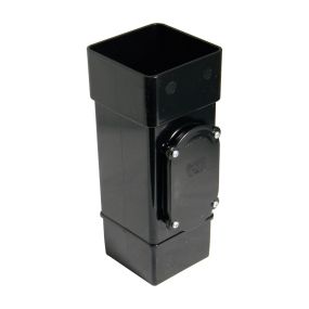 FloPlast Square Downpipe Access Pipe (65mm) (Black)