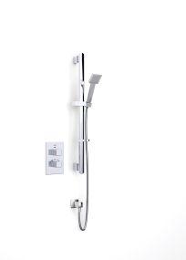 Intatec Mio Concealed Single Outlet Thermostatic Shower with Flexible Riser Kit, Handset and Wall Elbow (Square)