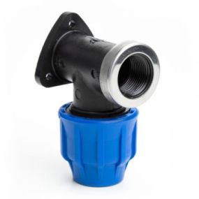 Flopast MDPE Wall Plate Elbow (25mm x 3/4 Inch BSP)