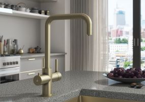 LeoNova 3 in 1 Instant Hot Water Tap with Boiler and Filter (Brushed Brass)