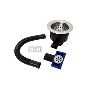 Elite Kitchen Sink Strainer Waste with Overflow (Polished Steel)