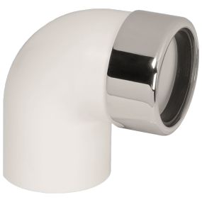 McAlpine Compression to ABS Solvent Weld 90 Degree Bend (Chrome Plated Brass)