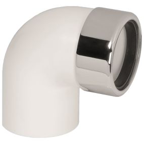 McAlpine Compression to ABS Solvent Weld 90 Degree Bend (42mm x 43mm) (Chrome Plated Brass)