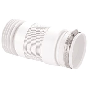 McAlpine Straight Back To Wall Flexible Pan Connector (95mm)