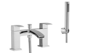 KINLIN Bath Shower Mixer Tap with Handset and Bracket (Chrome)