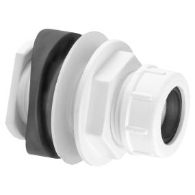 McAlpine Soil Pipe Boss Connector Rainwater (19/23mm) (White)