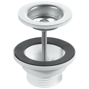McAlpine Stainless Steel Flange Basin Waste with Chain and Stay (1.1/4 Inch)