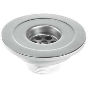 McAlpine Flange Sink Waste with Chain and Stay (1.1/2 Inch x 113mm) (Stainless Steel)