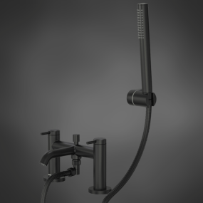 LeoNova Apex Noir 2 Taphole Bath Shower Mixer Matt Black Tap *Warehouse Clearance*