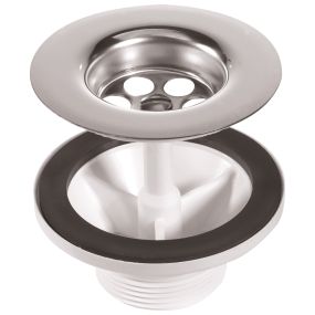 McAlpine Flange Belfast Sink Waste with CP2H Plug (1.1/4 Inch x 85mm) (Stainless Steel)