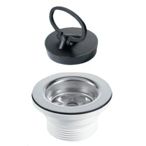 McAlpine Stainless Steel Flange Sink Waste with BP4H Plug (1.1/2 Inch x 85mm)