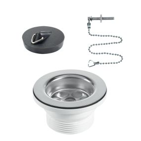 McAlpine Stainless Steel Bath Waste with Chain (1.1/4 Inch x 70mm)