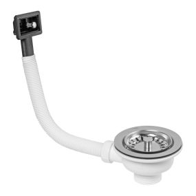 McAlpine Basket Strainer Waste with Rectangular Stainless Steel Overflow (1.1/2 Inch)