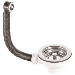 McAlpine Basket Strainer Waste with Round Stainless Steel Overflow (1.1/2 Inch)