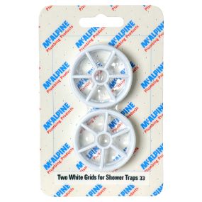 McAlpine Two Grids for Shower Traps (No. 33 Handipak) (White)