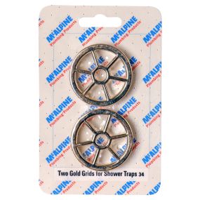 McAlpine Two Grids for Shower Traps (No. 34 Handipak) (Gold)