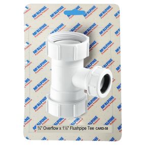 McAlpine Overflow Flush Tee (No. 58 Handipak) (3/4 x 1.1/2 Inch)