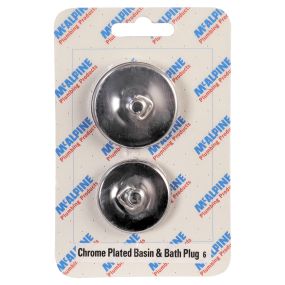 McAlpine Basin and Bath Plugs (No. 6 Handipak) (Chrome Plated)
