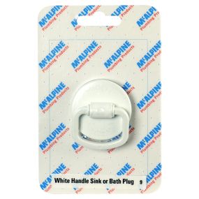 McAlpine Handle Sink or Bath Plug (No. 6 Handipak) (White)