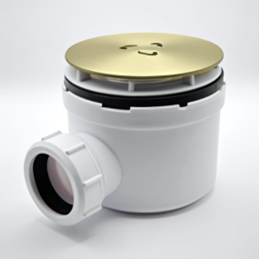 LeoNova High Flow Brass Shower Tray Waste (Brushed Brass)