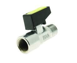 Primaflow Metrogas Chrome Mini Lever Gas Ball Valve (3/8 Inch Female x Male)