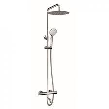 Plan Thermostatic Bar Shower With Slide Rail Kit Drencher and Bath Filler (Chrome)