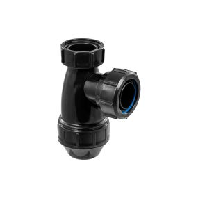 McAlpine Shallow Bottle Trap for use with Basins (1.1/4 Inch) (Black)