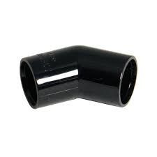 45 Deg Overflow Elbow Solvent Weld (Black)