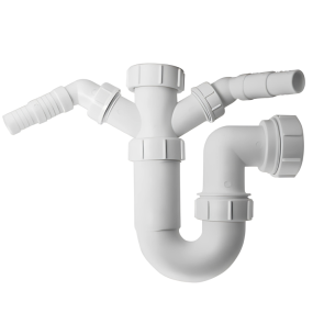 Masterflow Swivel P Trap with Twin 135 Degree Nozzles (1.1/2 Inch x 75mm)