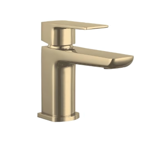 Fresssh Firth Mini Mono Basin Mixer Tap with free Clicker Waste (Brushed Brass)