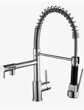 Dual Spout Mono Sink Mixer With Pull Out Spray (Chrome)