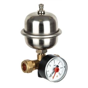 Altecnic Shock Arrestor with Tee Piece and Pressure Gauge