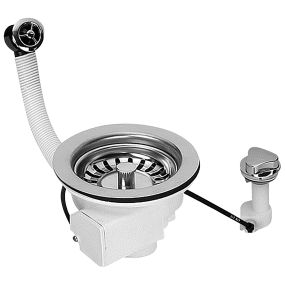 McAlpine Pop Up Basket Strainer Waste with Overflow (1.1/2 Inch) (Chrome Plated)