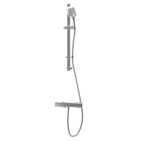 Intatec Mio Deluxe Safe-Touch Single Outlet Thermostatic Shower with Flexible Riser Kit and Multifunction Handset (Square)