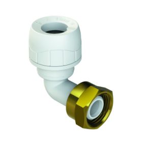 Polyplumb Enhanced 15mm x 1/2 Inch Bent Tap Connector White
