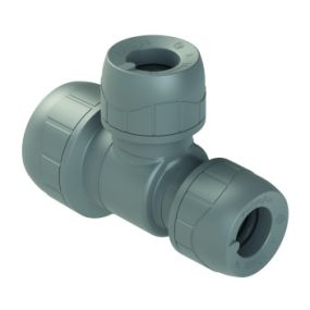 Polyplumb Enhanced Reducing Tee (Grey) (22mm x 15mm x 15mm)