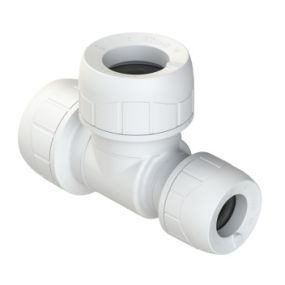 Polyplumb Enhanced 15mm x 10mm x 15mm End Reduced Tee White