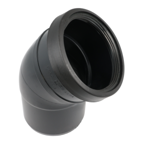 Masterflow 45 Deg Bend Single Socket Push Fit (110mm) (Black)