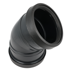 Masterflow 45 Deg Bend Double Socket Push Fit (110mm) (Black)