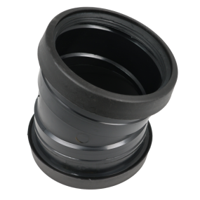 Masterflow 15 Deg Bend Double Socket Push Fit (110mm) (Black)