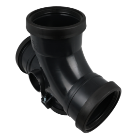 Masterflow 92 Deg Tee Triple Socket Access Door Push Fit (110mm) (Black)