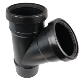Masterflow 45 Deg Tee Double Socket Push Fit (110mm) (Black)